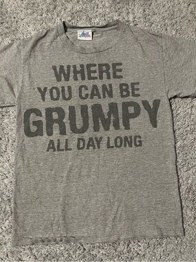Grumpy All Day Long Grey Graphic Tee
